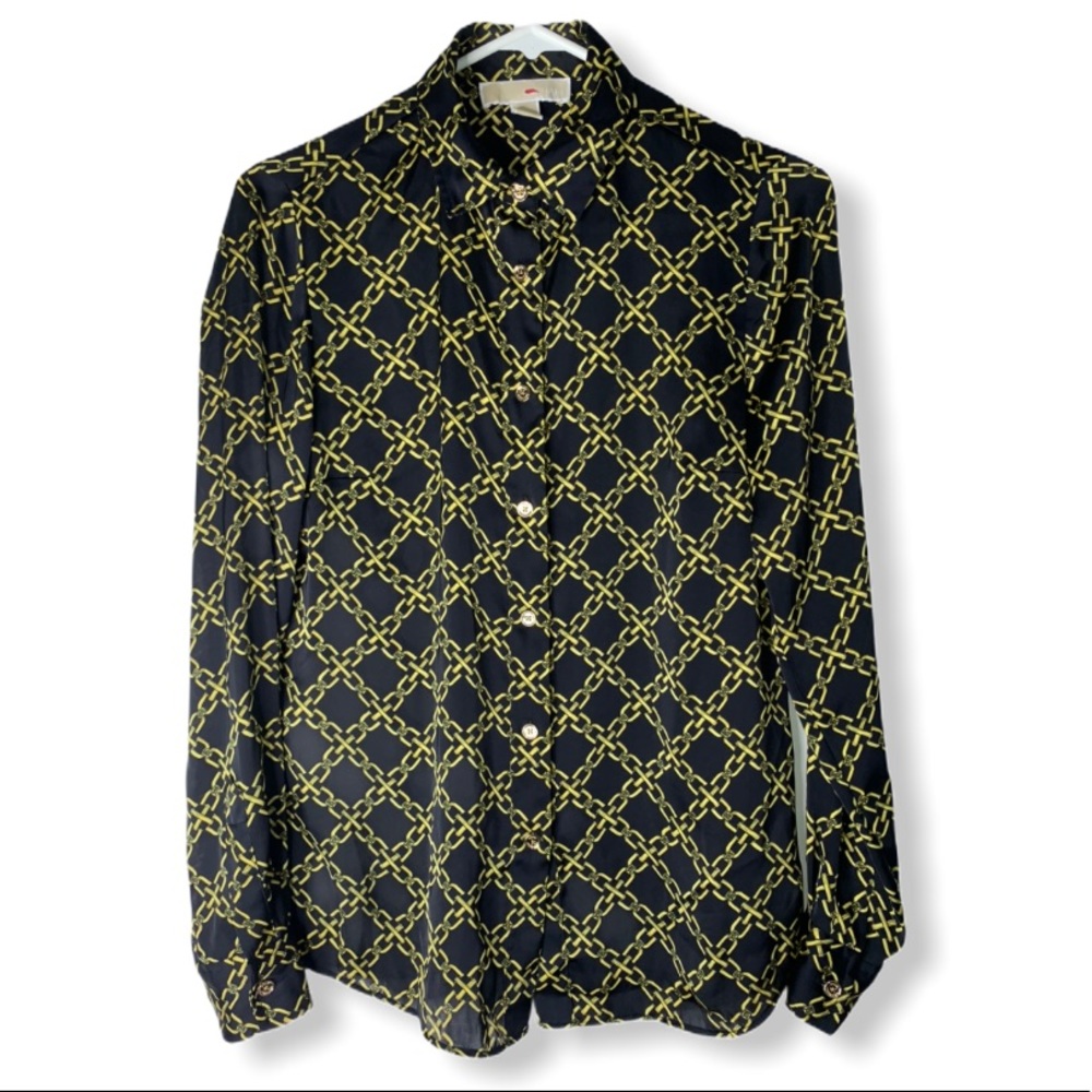 Michael Kors Women’s Gold Chain Print Blouse